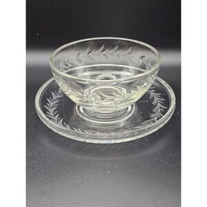 Fostoria Holly Mayonnaise‎ Bowl 2 Piece Set W/ Underplate